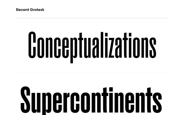 Recent Grotesk specimen from Process Type Foundry