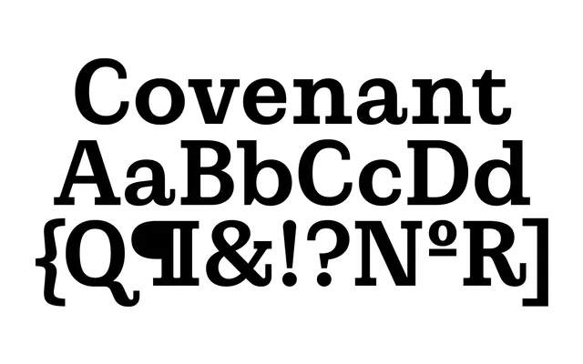 Covenant specimen from Proof of Words