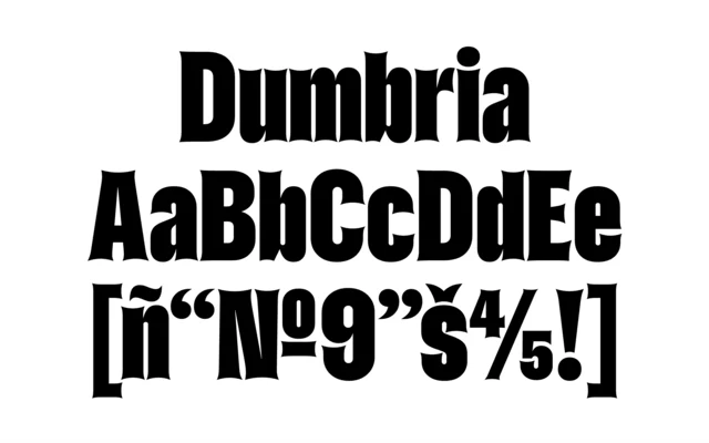 Dumbria specimen from Proof of Words