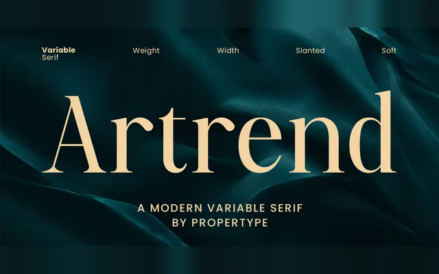 Artrend specimen from Propertype Fonts