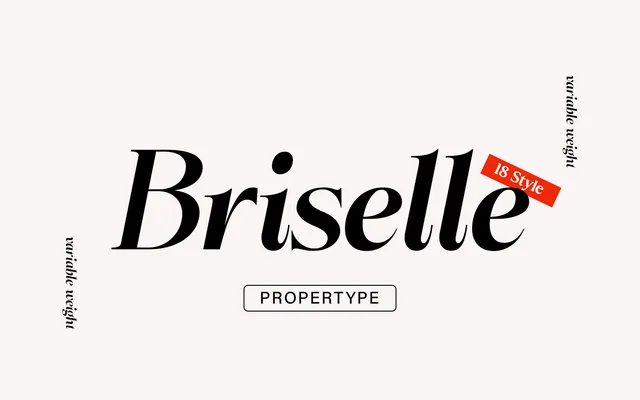 Briselle specimen from Propertype Fonts