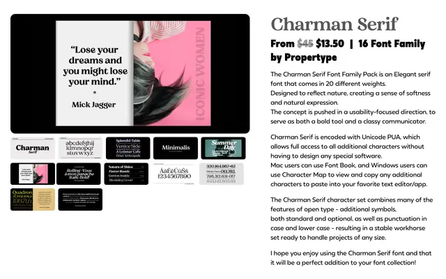 Charman Serif specimen from Propertype Fonts