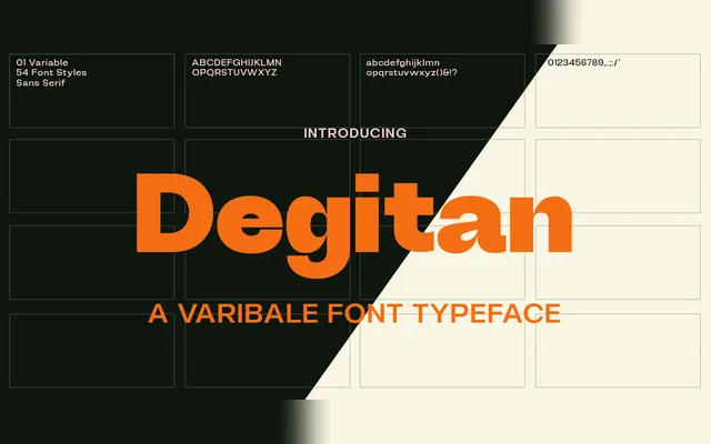 Degitan specimen from Propertype Fonts