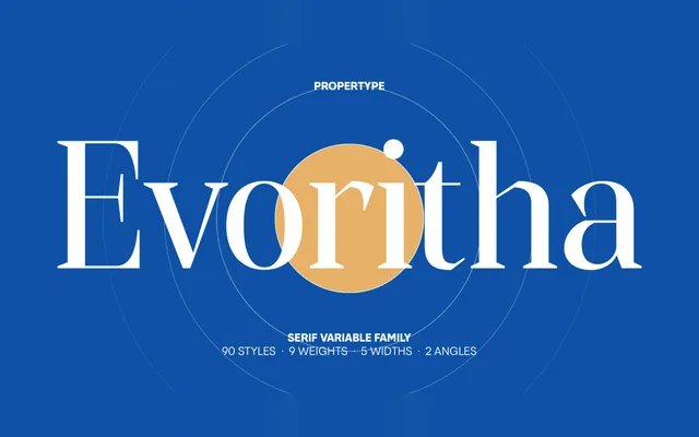 Evoritha specimen from Propertype Fonts
