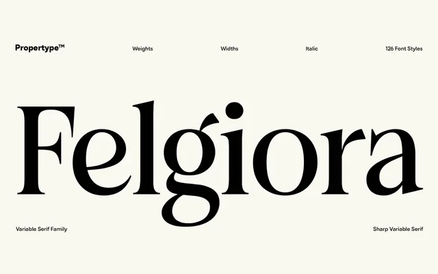 Felgiora specimen from Propertype Fonts
