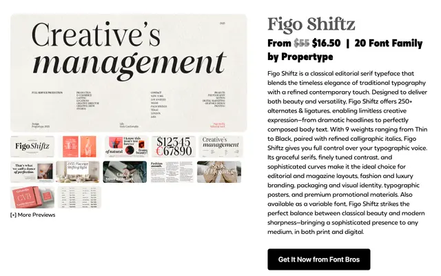 Figo Shiftz specimen from Propertype Fonts
