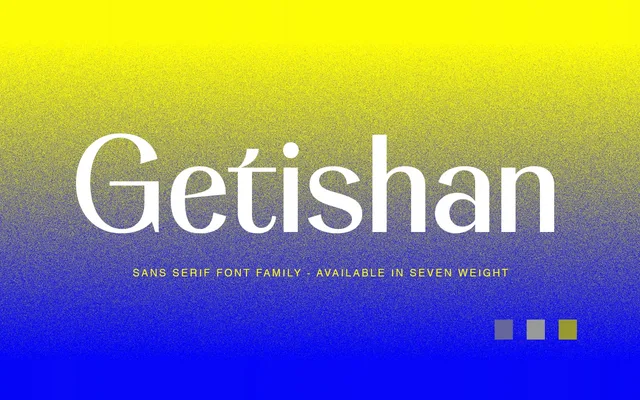 Getishan specimen from Propertype Fonts