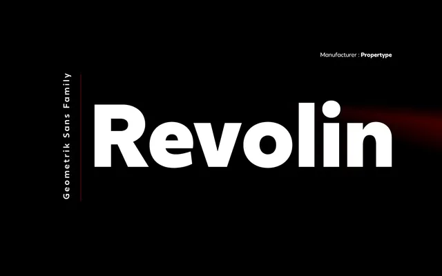 Revolin specimen from Propertype Fonts