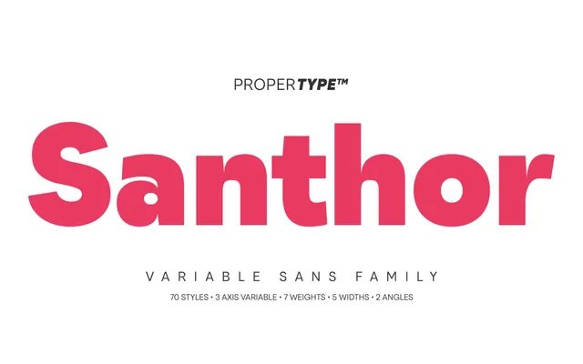 Santhor specimen from Propertype Fonts