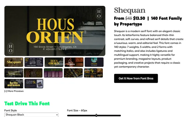 Shequan specimen from Propertype Fonts