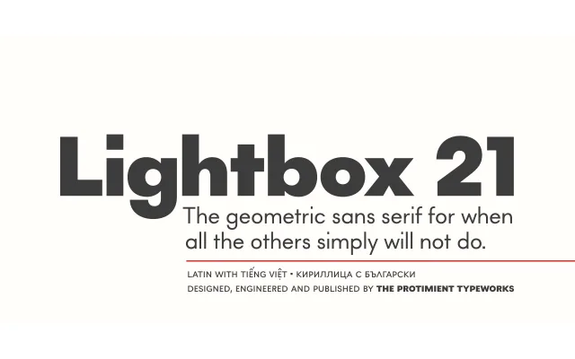 Lightbox 21 specimen from Protimient