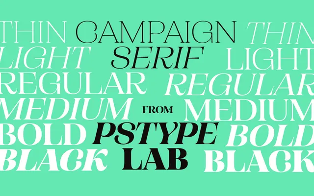 Campaign Serif specimen from PS Type Lab
