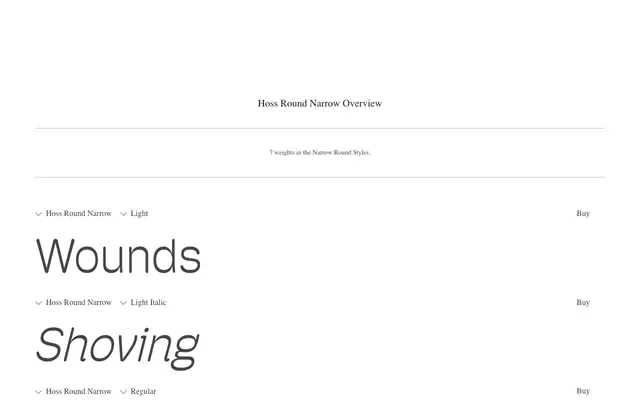 Hoss Round Narrow specimen from PS Type Lab