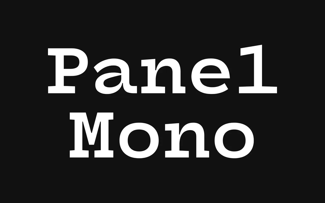 Panel Mono specimen from PS Type Lab