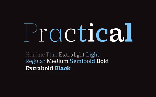 Practical Serif specimen from PS Type Lab