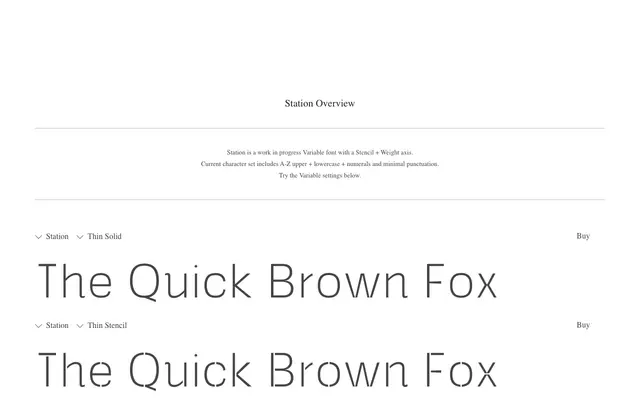 Station specimen from PS Type Lab