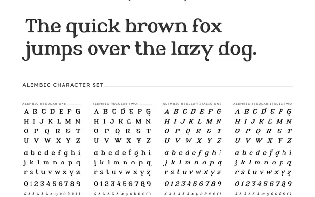 Alembic specimen from PSY/OPS Type Foundry