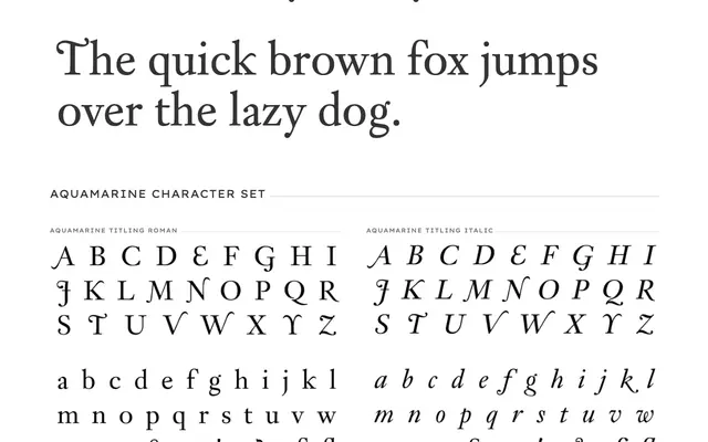 Aquamarine specimen from PSY/OPS Type Foundry