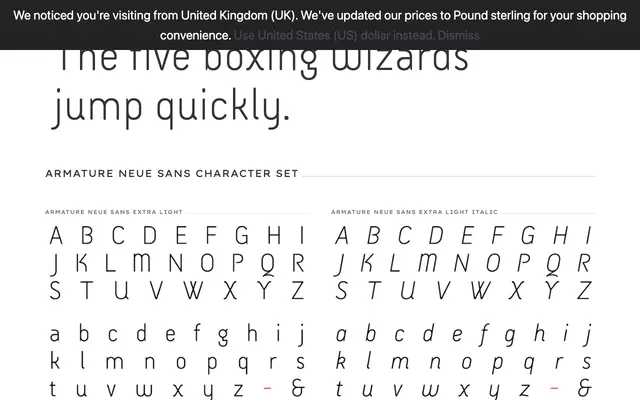 Armature Neue Sans specimen from PSY/OPS Type Foundry