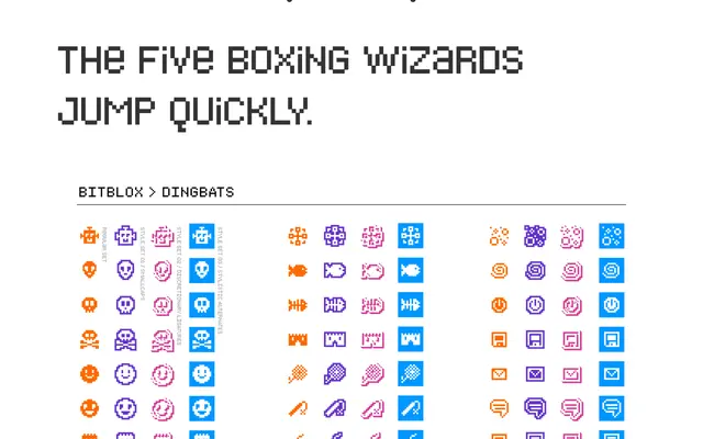 Bitblox specimen from PSY/OPS Type Foundry