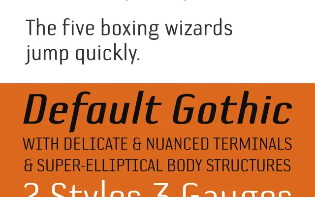 Default Gothic specimen from PSY/OPS Type Foundry