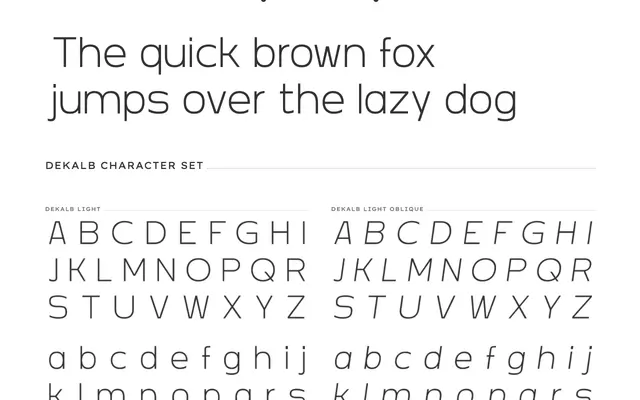 Dekalb specimen from PSY/OPS Type Foundry