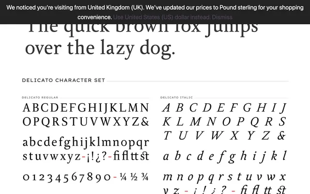 Delicato Pro specimen from PSY/OPS Type Foundry