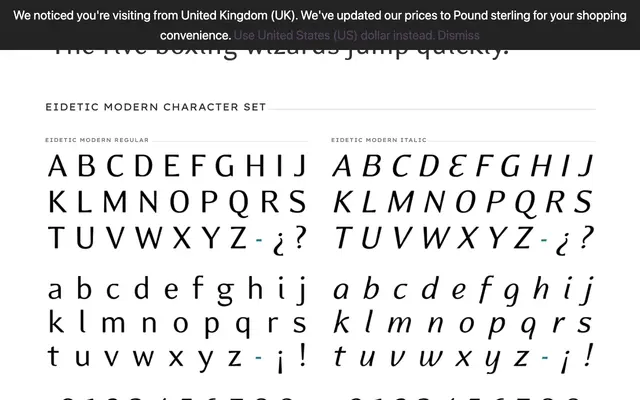 Eidetic Modern specimen from PSY/OPS Type Foundry