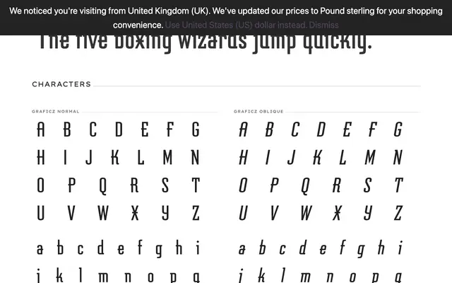 Graficz specimen from PSY/OPS Type Foundry