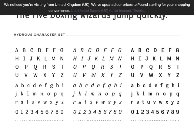 Hydrous specimen from PSY/OPS Type Foundry