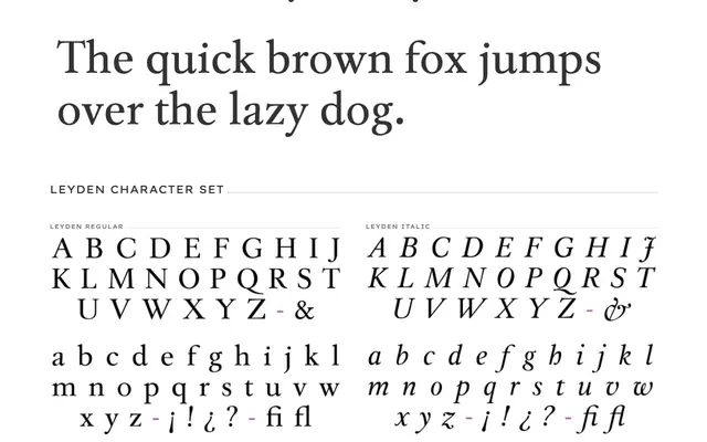 Leyden specimen from PSY/OPS Type Foundry