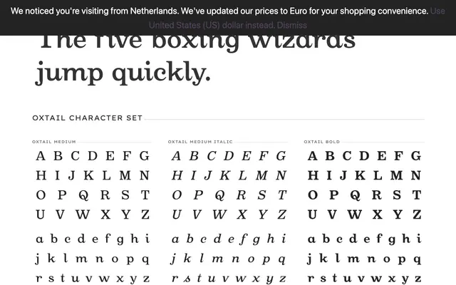 Oxtail specimen from PSY/OPS Type Foundry