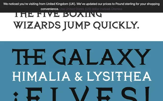 Peregrine Titling specimen from PSY/OPS Type Foundry