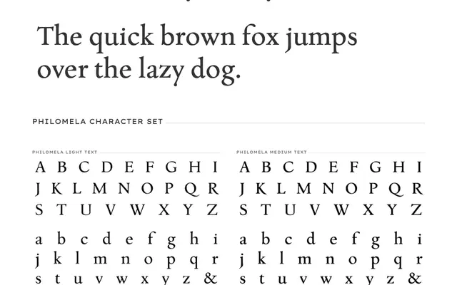 Philomela specimen from PSY/OPS Type Foundry