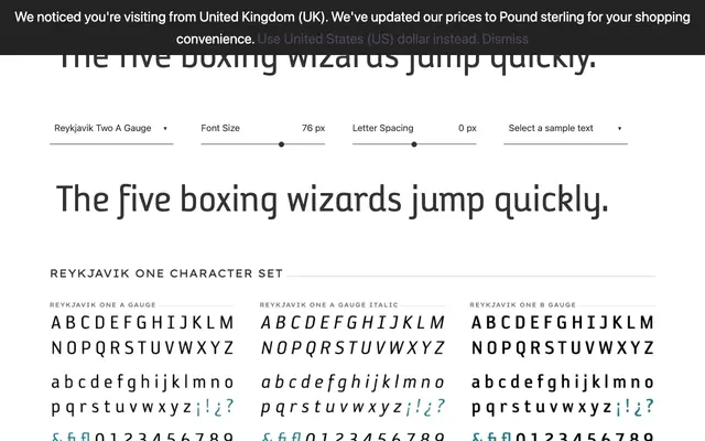 Reykjavik specimen from PSY/OPS Type Foundry