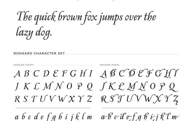Ronsard specimen from PSY/OPS Type Foundry
