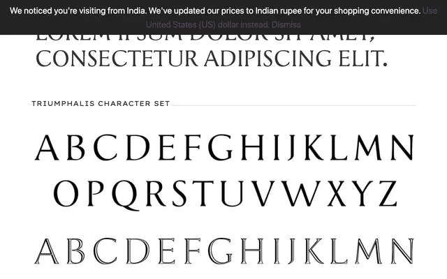Triumphalis Titling specimen from PSY/OPS Type Foundry