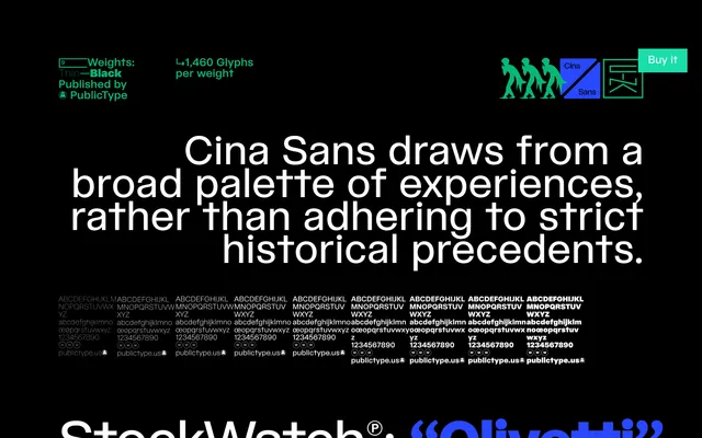 Cina Sans specimen from Public Type