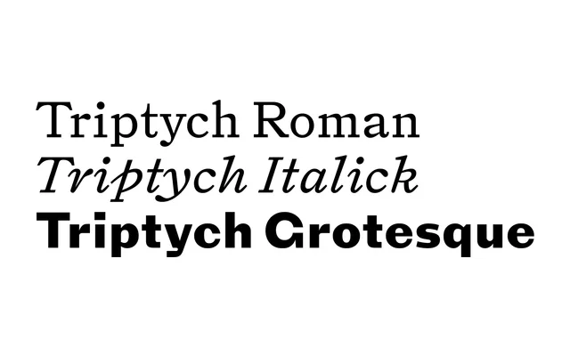 Triptych specimen from Pyte Foundry