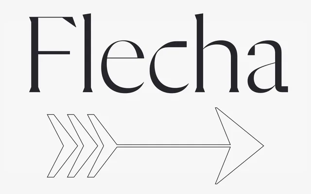Flecha L specimen from R-Typography