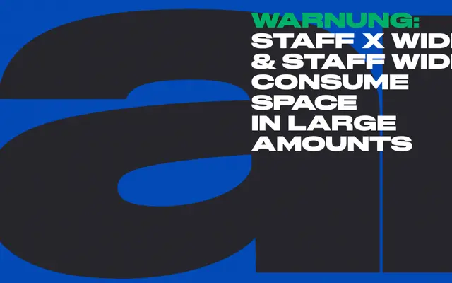 Staff X Wide specimen from R-Typography