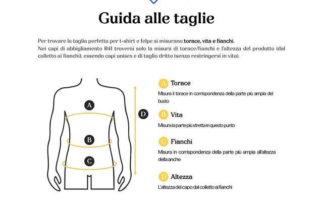 Guida alle taglie specimen from Reber R41