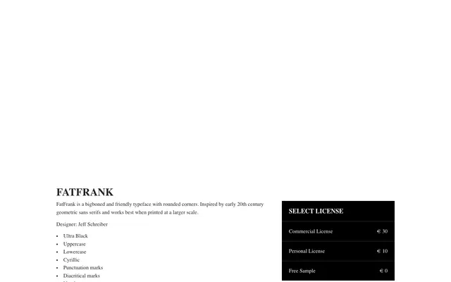 FatFrank specimen from Regular Bold Italic