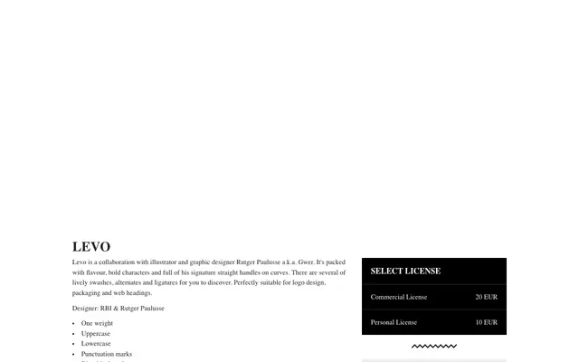 Levo specimen from Regular Bold Italic