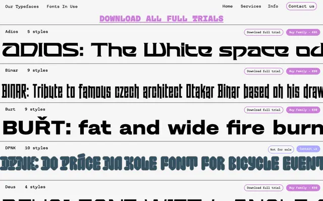 Binar specimen from Renegadefonts