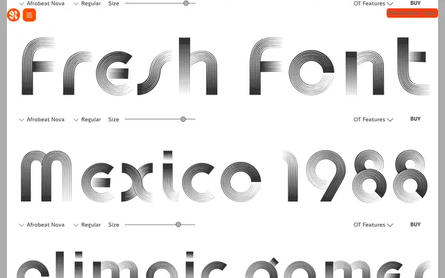 Afrobeat Nova specimen from Resistenza Type