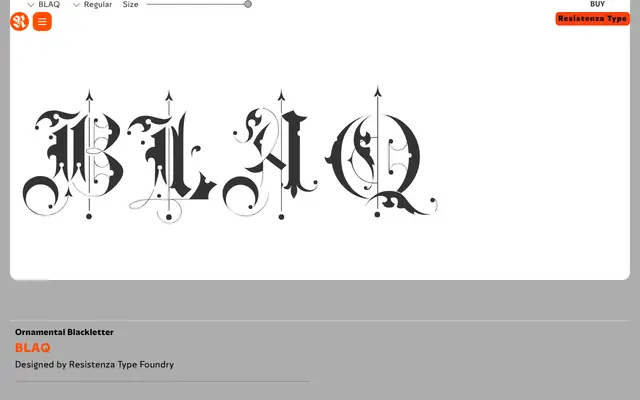 Blaq specimen from Resistenza Type