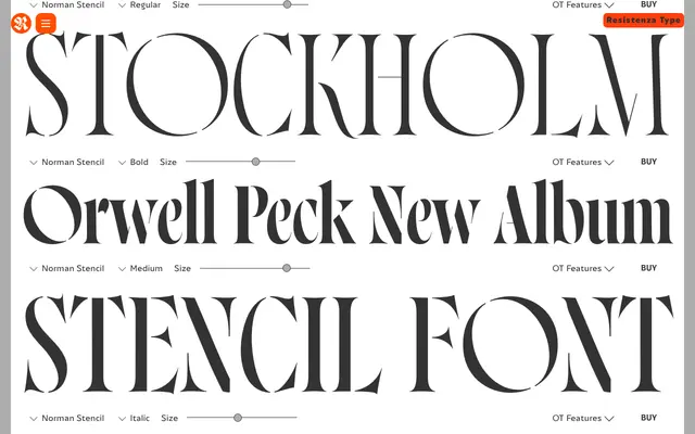 Norman Stencil specimen from Resistenza Type