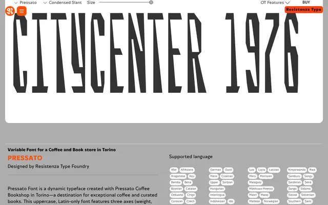 Pressato specimen from Resistenza Type