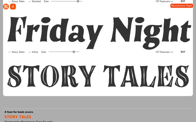 Story Tales specimen from Resistenza Type